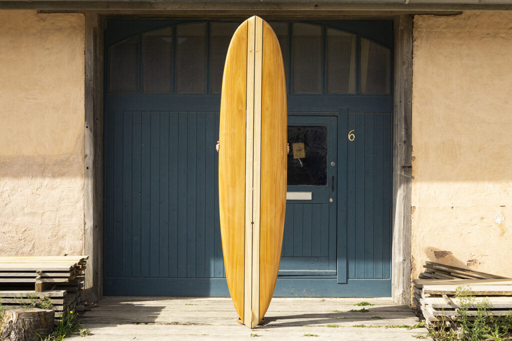 Sustainable, hollow wooden surfboard by Otter Surfboards