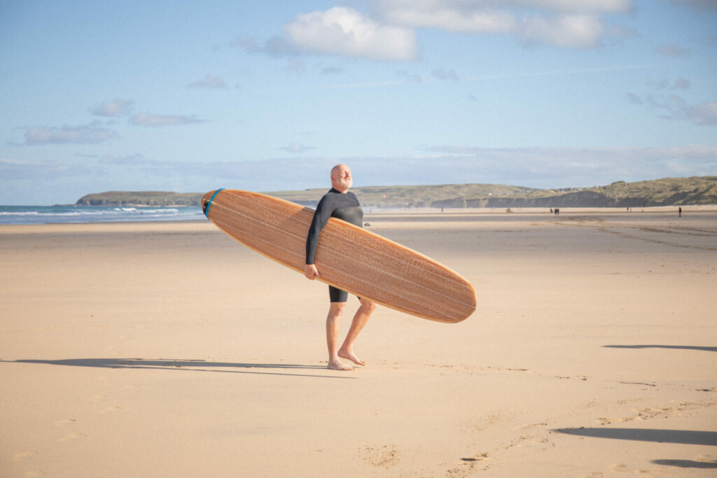 Sustainable, hollow wooden surfboard by Otter Surfboards