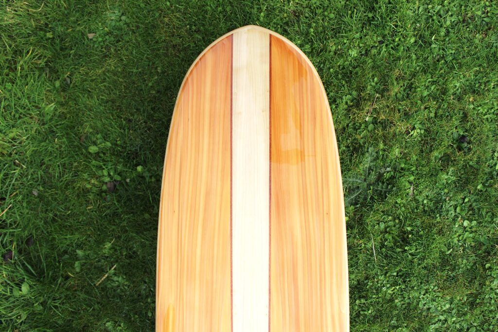 Sustainable, hollow wooden surfboard by Otter Surfboards
