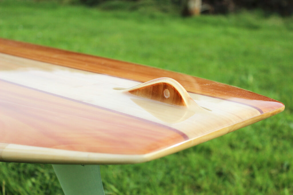 Sustainable, hollow wooden surfboard by Otter Surfboards