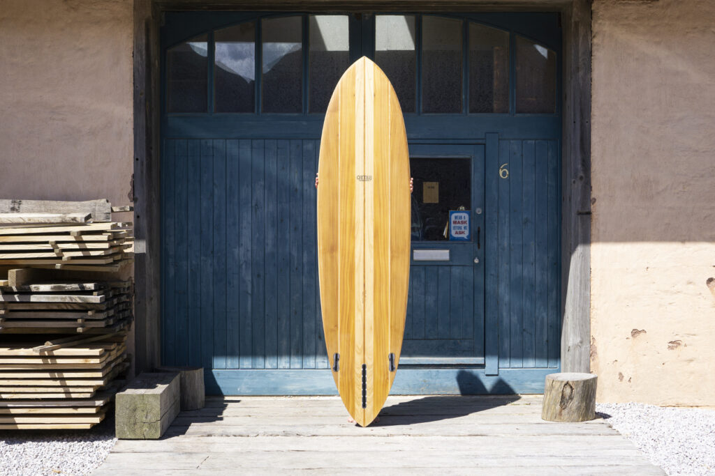 Sustainable, hollow wooden surfboard by Otter Surfboards