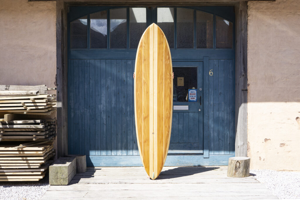 Sustainable, hollow wooden surfboard by Otter Surfboards