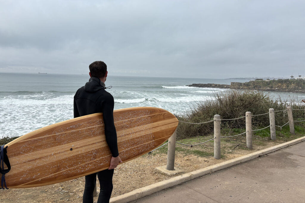 Sustainable, hollow wooden surfboard by Otter Surfboards