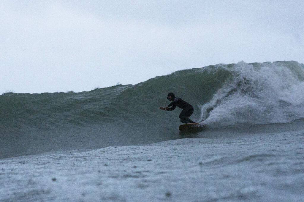 Sustainable, hollow wooden surfboard by Otter Surfboards