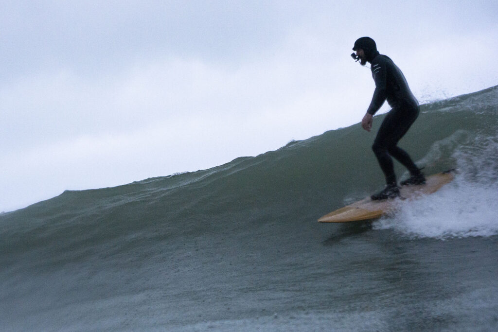 Sustainable, hollow wooden surfboard by Otter Surfboards