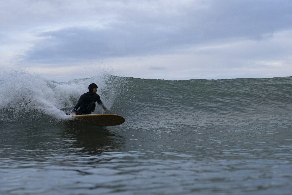 Sustainable, hollow wooden surfboard by Otter Surfboards