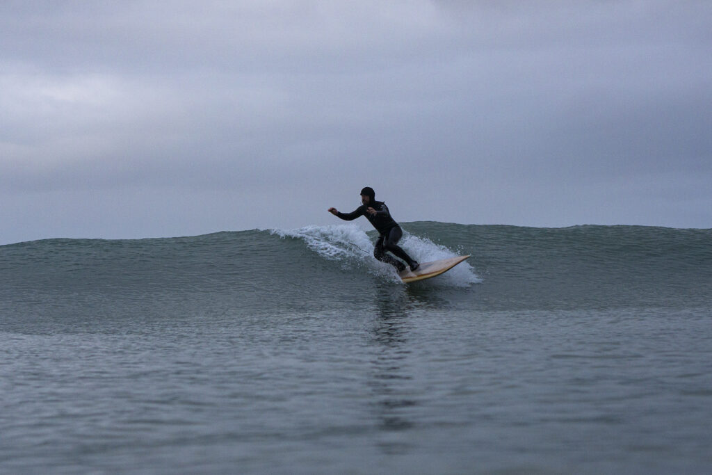 Sustainable, hollow wooden surfboard by Otter Surfboards