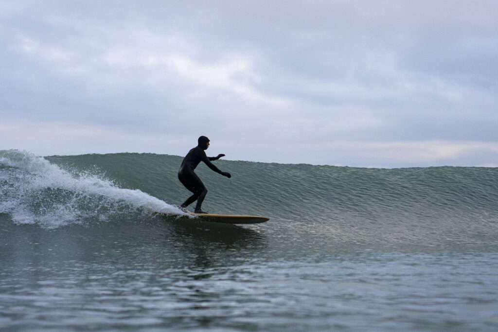 Sustainable, hollow wooden surfboard by Otter Surfboards