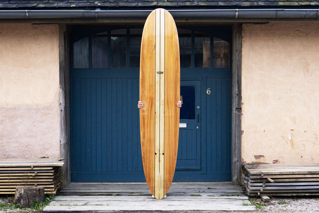 Sustainable, hollow wooden surfboard by Otter Surfboards