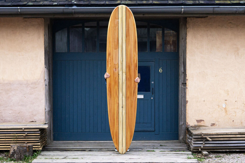 Sustainable, hollow wooden surfboard by Otter Surfboards