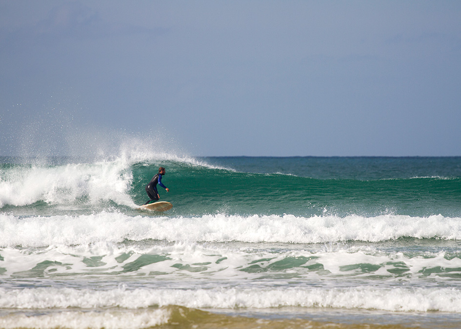 Sustainable, hollow wooden surfboard by Otter Surfboards