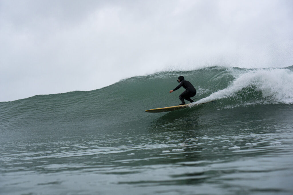 Sustainable, hollow wooden surfboard by Otter Surfboards
