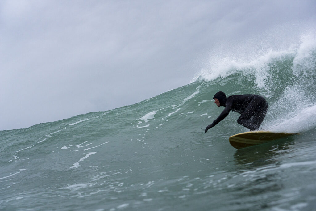 Sustainable, hollow wooden surfboard by Otter Surfboards