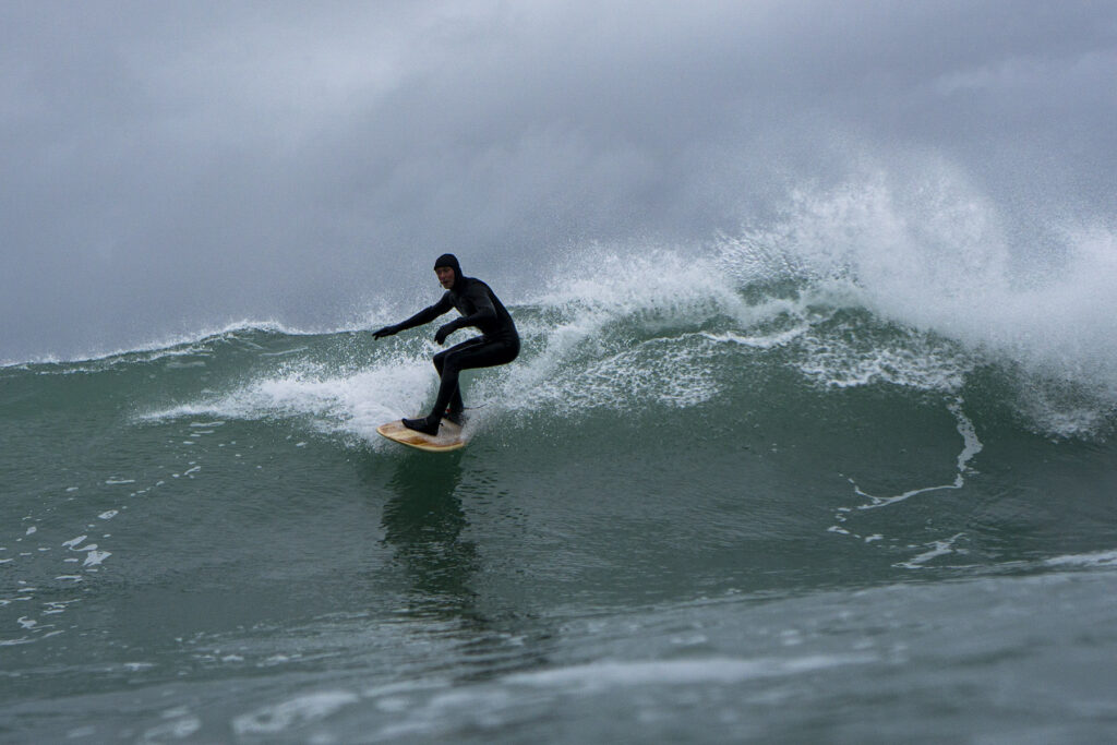 Sustainable, hollow wooden surfboard by Otter Surfboards