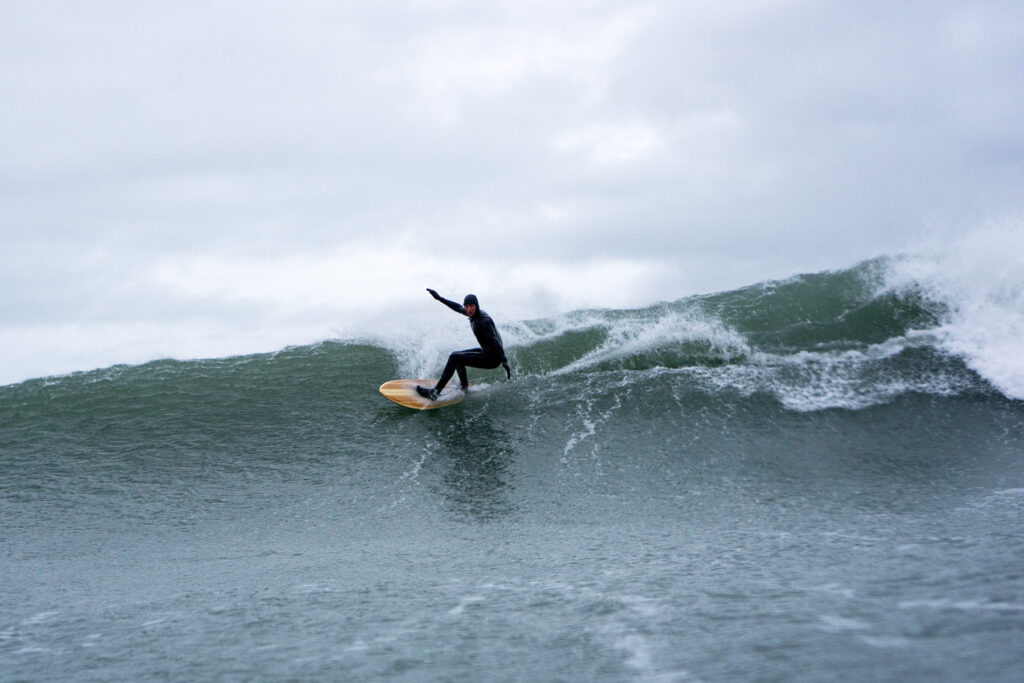 Sustainable, hollow wooden surfboard by Otter Surfboards