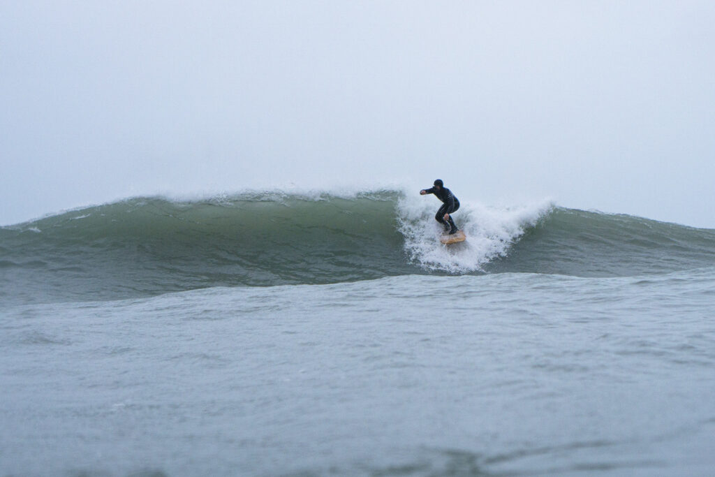 Sustainable, hollow wooden surfboard by Otter Surfboards