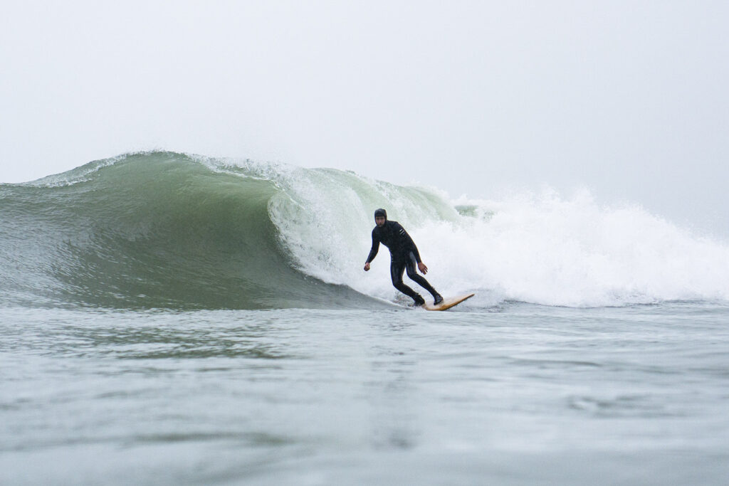 Sustainable, hollow wooden surfboard by Otter Surfboards