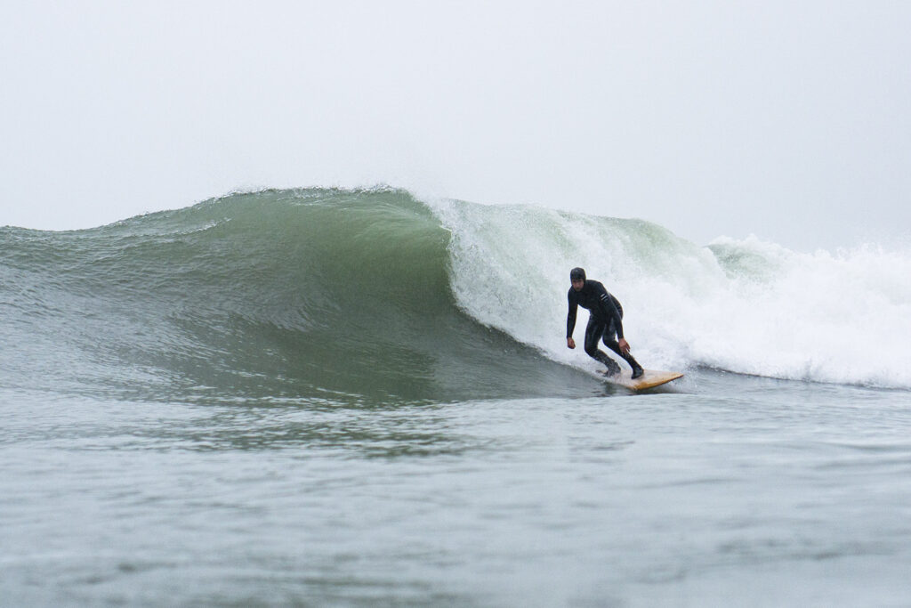 Sustainable, hollow wooden surfboard by Otter Surfboards