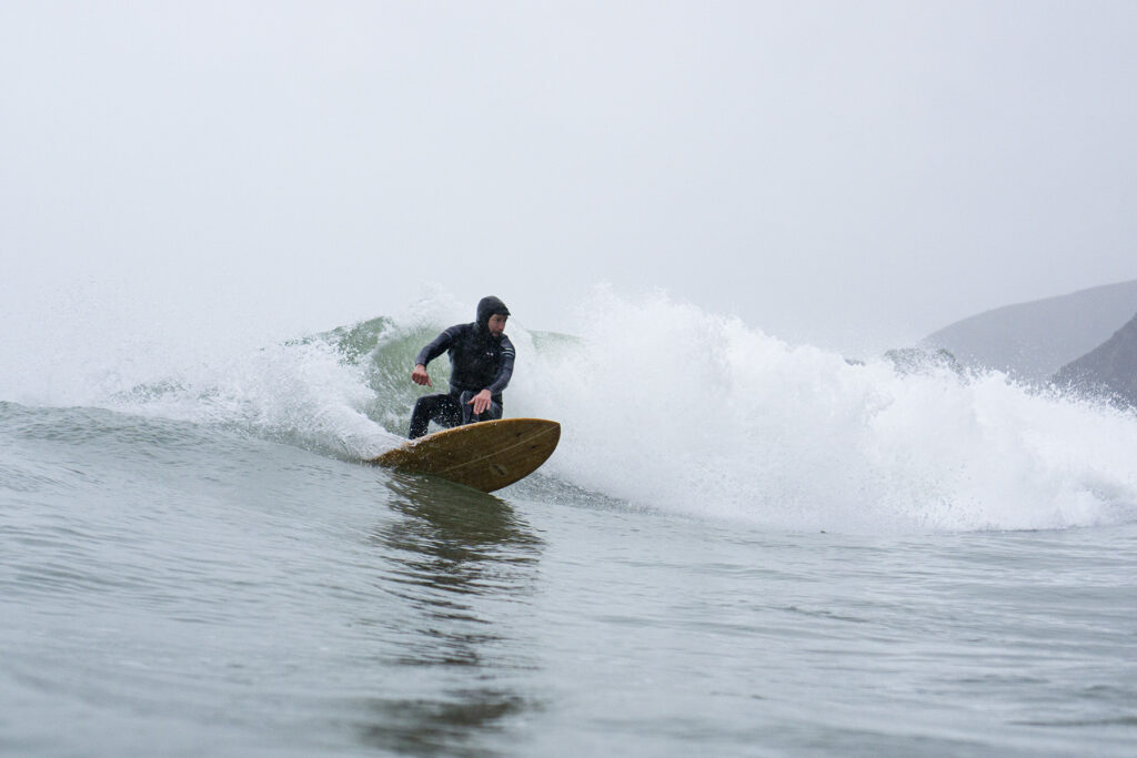 Sustainable, hollow wooden surfboard by Otter Surfboards