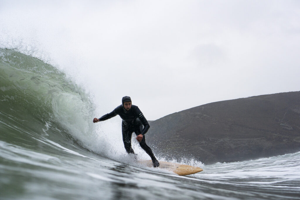 Sustainable, hollow wooden surfboard by Otter Surfboards