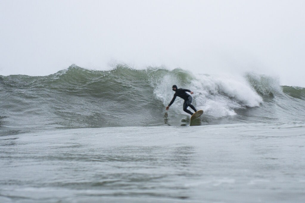 Sustainable, hollow wooden surfboard by Otter Surfboards