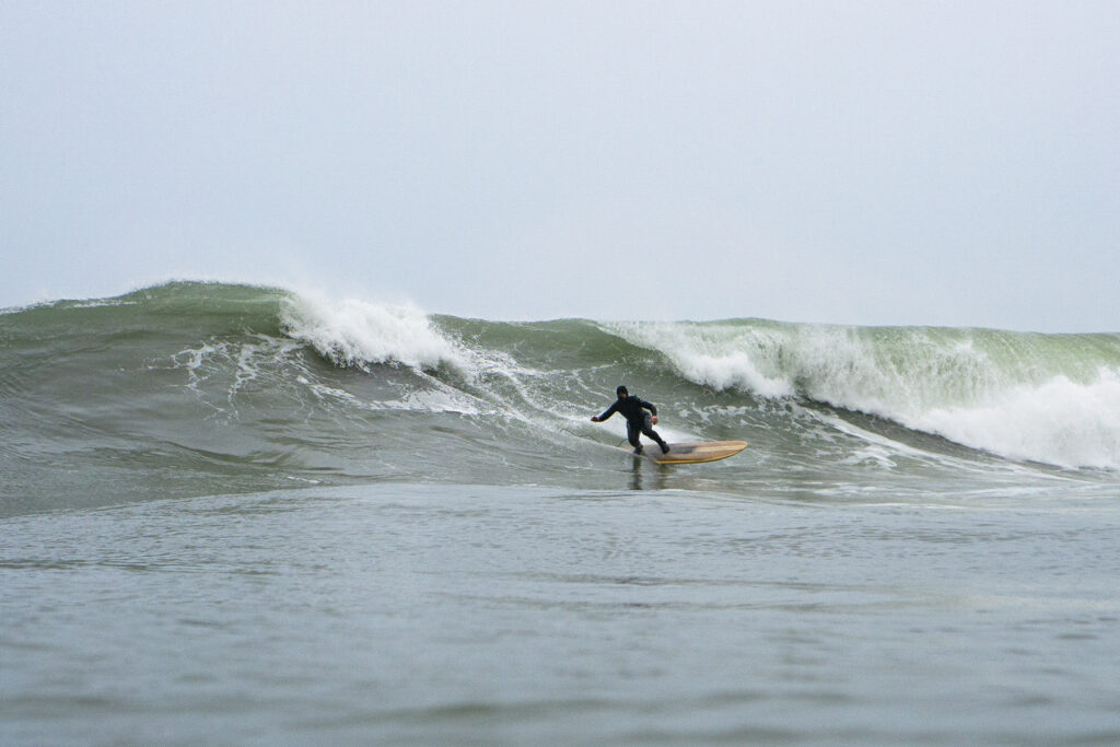 Sustainable, hollow wooden surfboard by Otter Surfboards