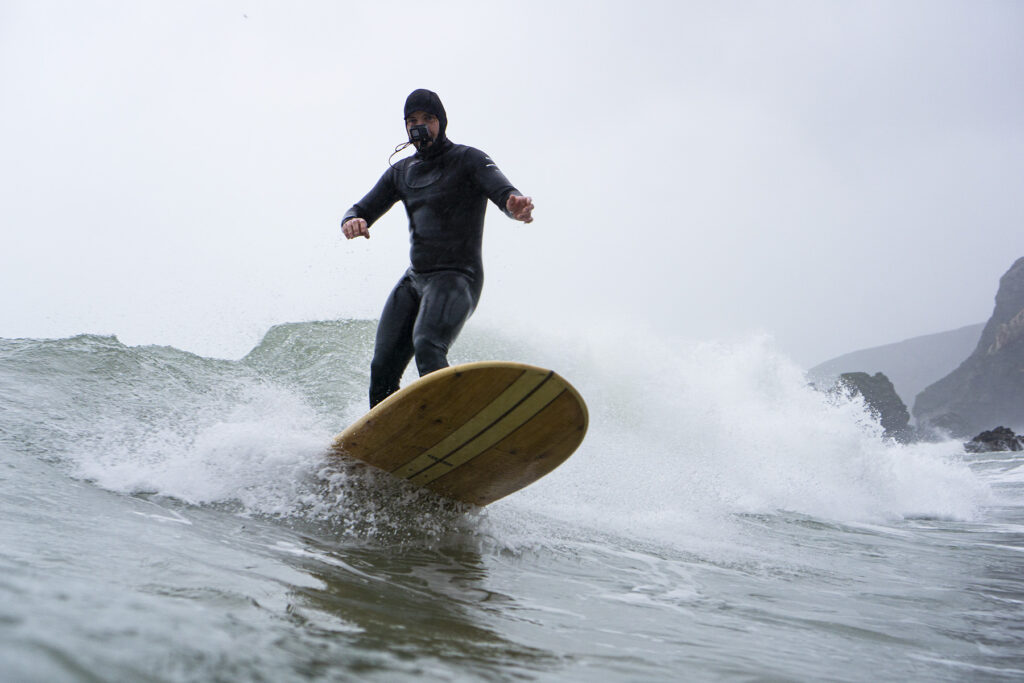 Sustainable, hollow wooden surfboard by Otter Surfboards