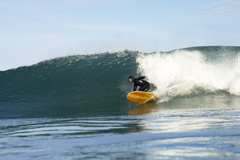 Sustainable, hollow wooden surfboard by Otter Surfboards