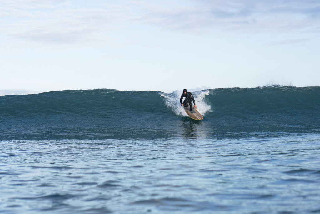 Sustainable, hollow wooden surfboard by Otter Surfboards
