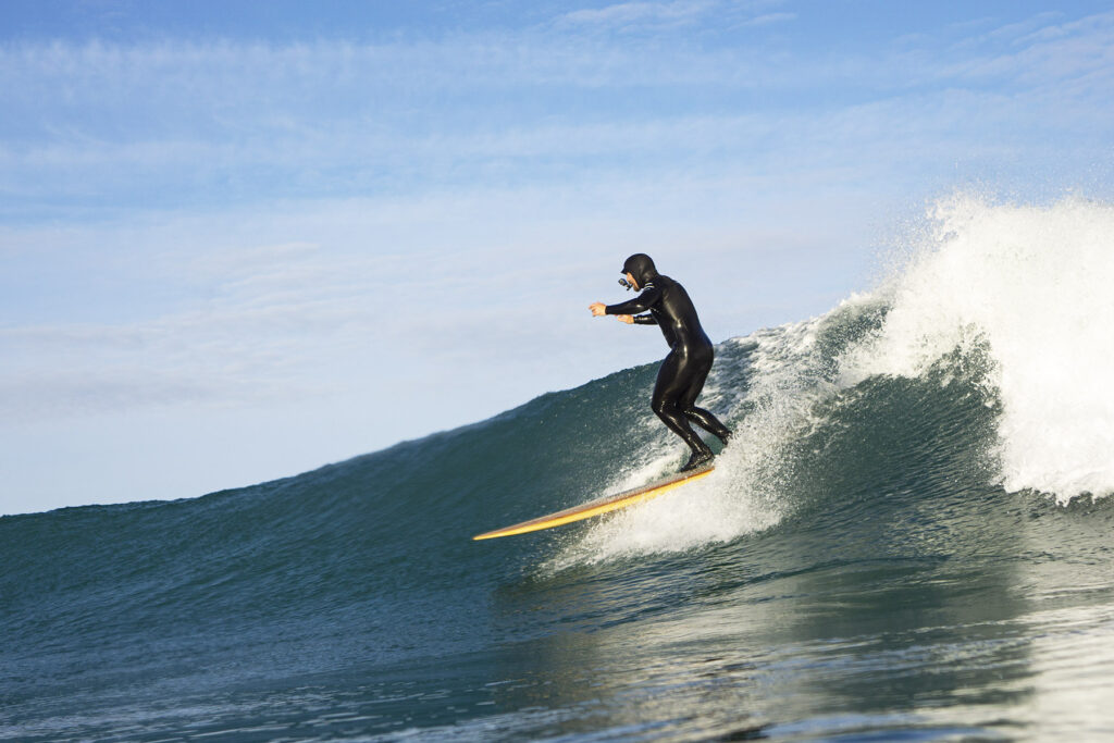 Sustainable, hollow wooden surfboard by Otter Surfboards