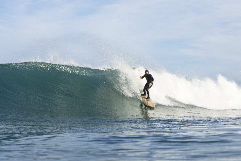 Sustainable, hollow wooden surfboard by Otter Surfboards
