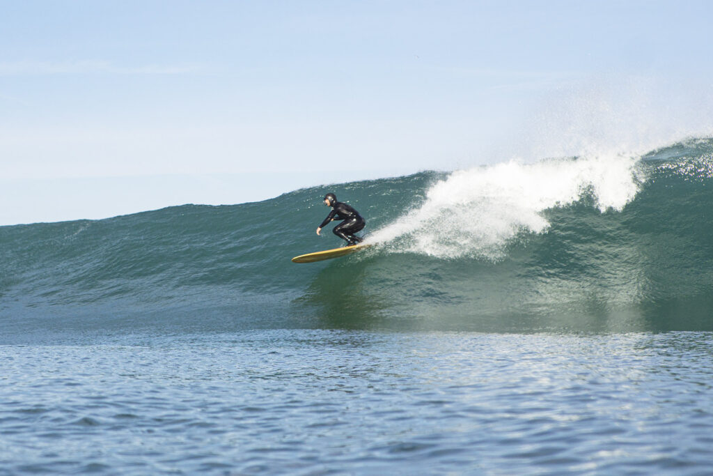 Sustainable, hollow wooden surfboard by Otter Surfboards