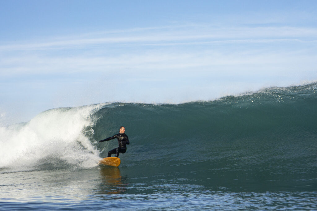 Sustainable, hollow wooden surfboard by Otter Surfboards