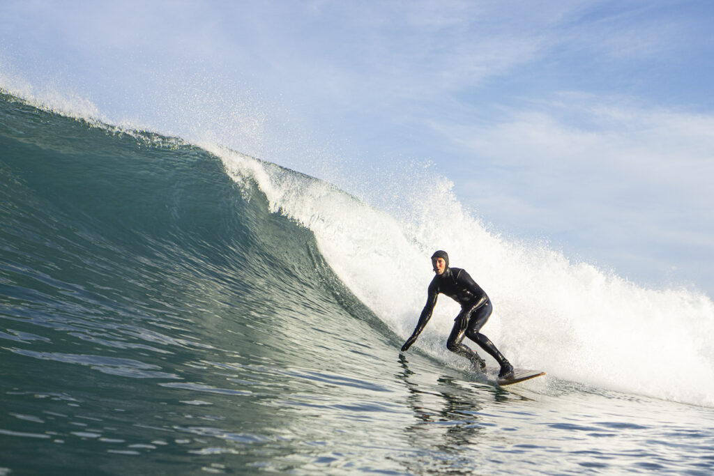 Sustainable, hollow wooden surfboard by Otter Surfboards