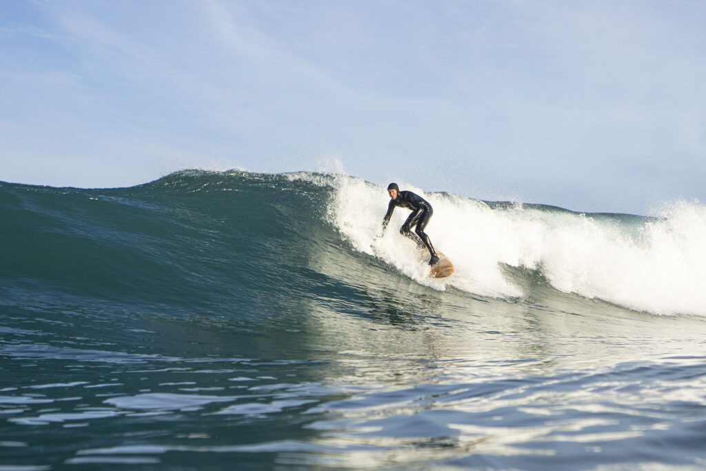 Sustainable, hollow wooden surfboard by Otter Surfboards