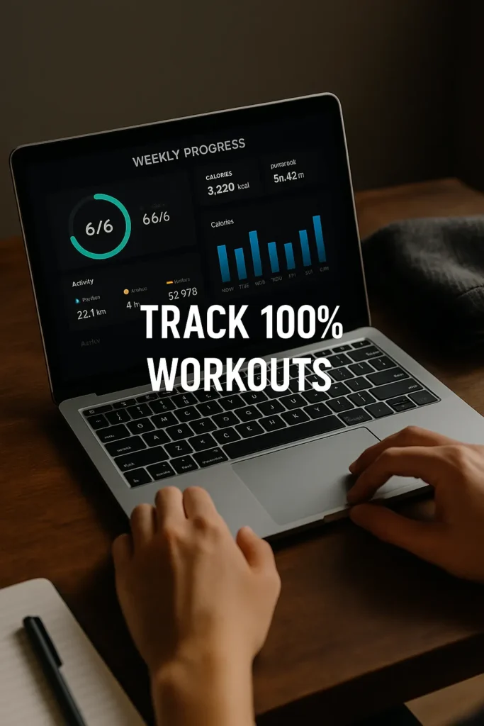 Weekly progress dashboard on a laptop or mobile app