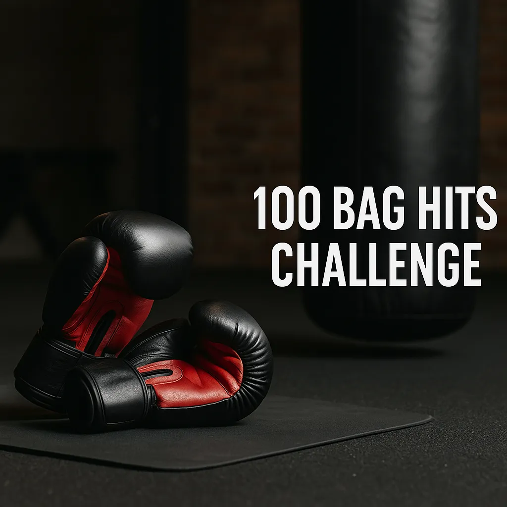 Boxing gloves resting on a gym floor post-workout