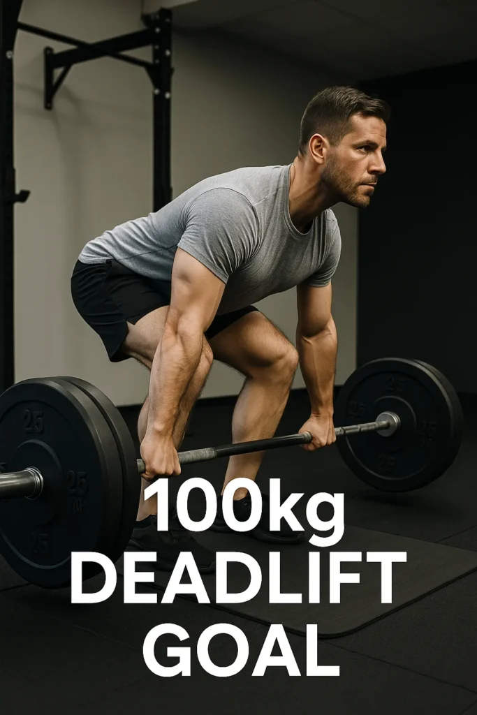 Side profile showing form during the lift (flat back, neutral spine)