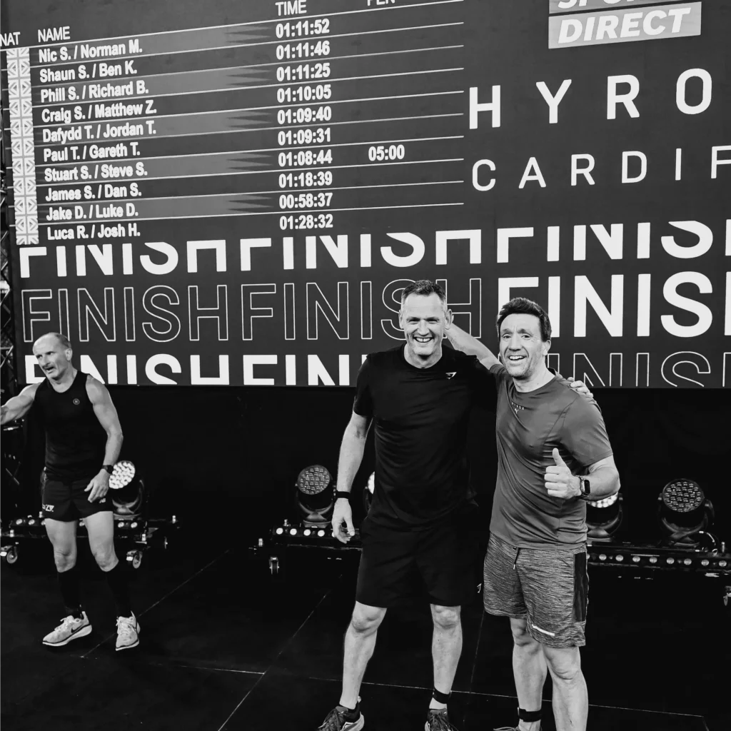 Athletes post HYROX event celebrating a good result