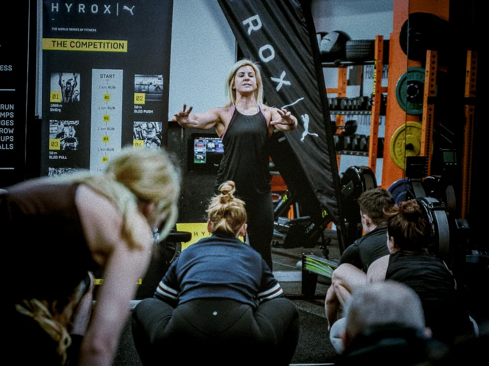 Athlete in HYROX warm up zone