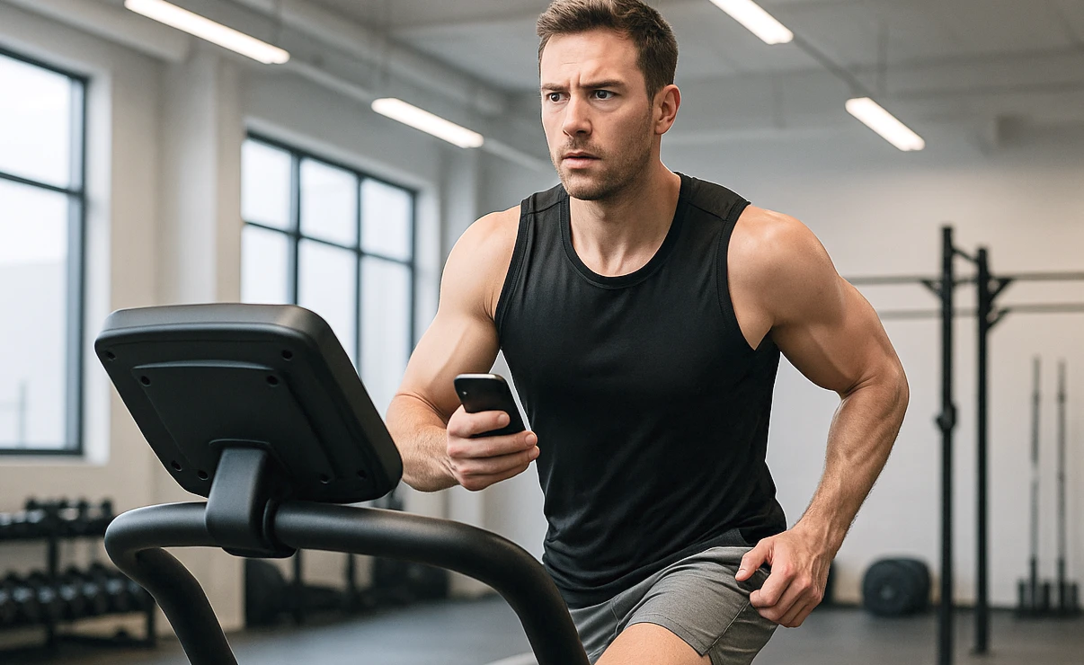 Athlete performing steady zone 2 treadmill run