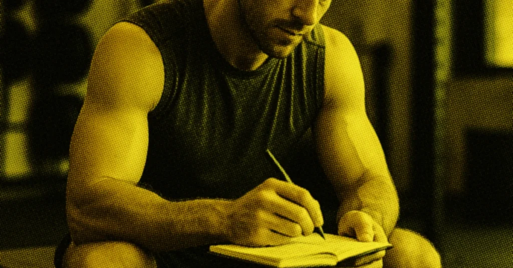 Athlete journaling training reflections after receiving results