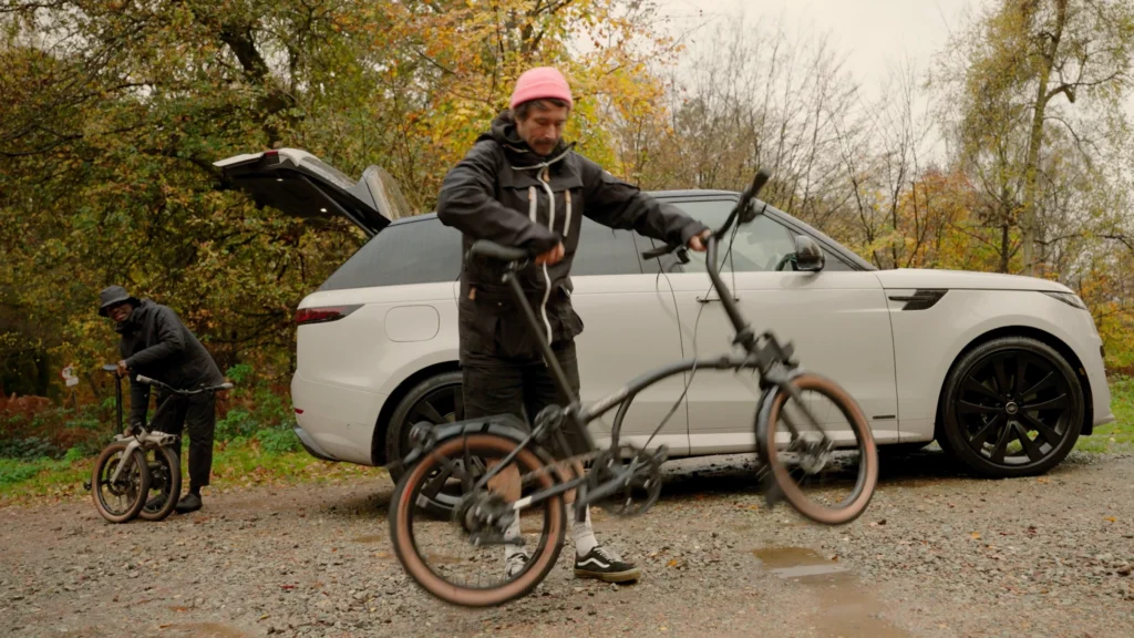 Johno expertly unfolds his Brompton