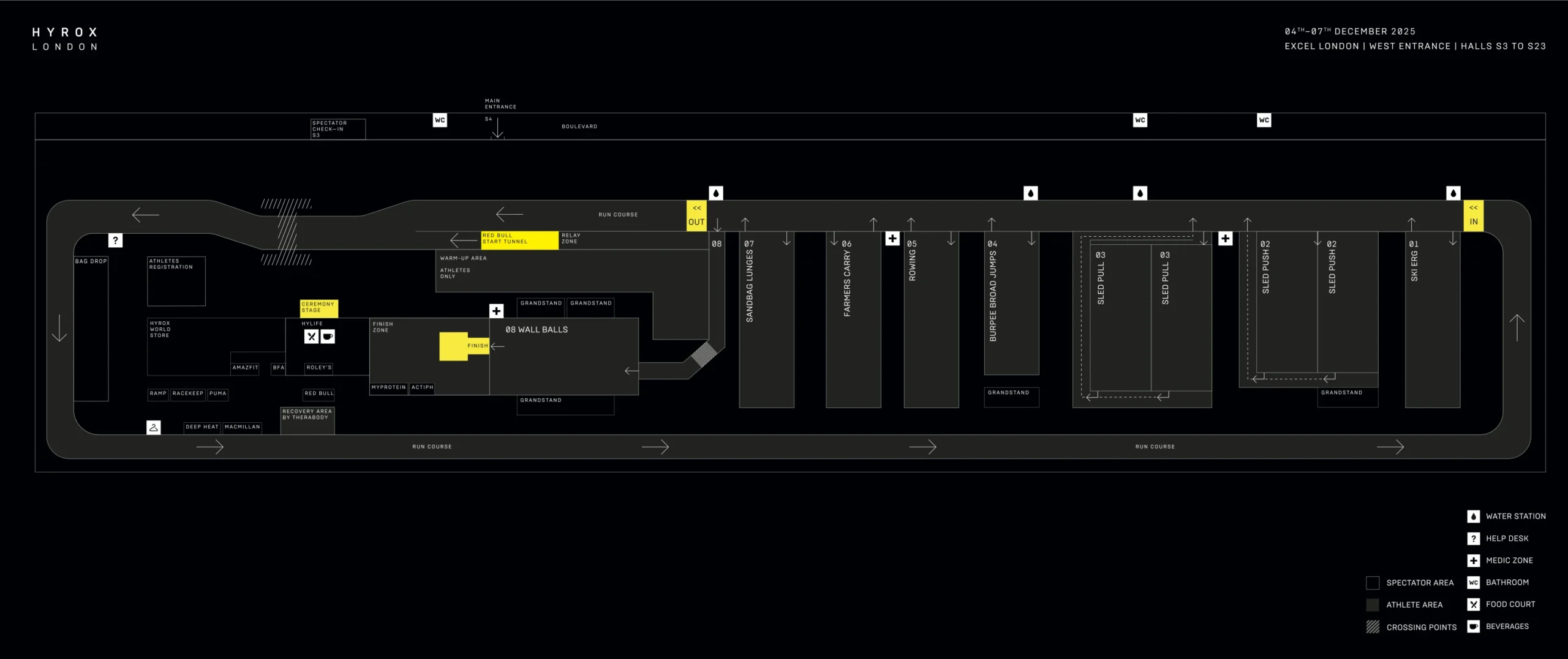 HYROX London Excel Venue Map