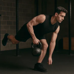 Athlete performing a Kettlebell Single-Leg Romanian Deadlift