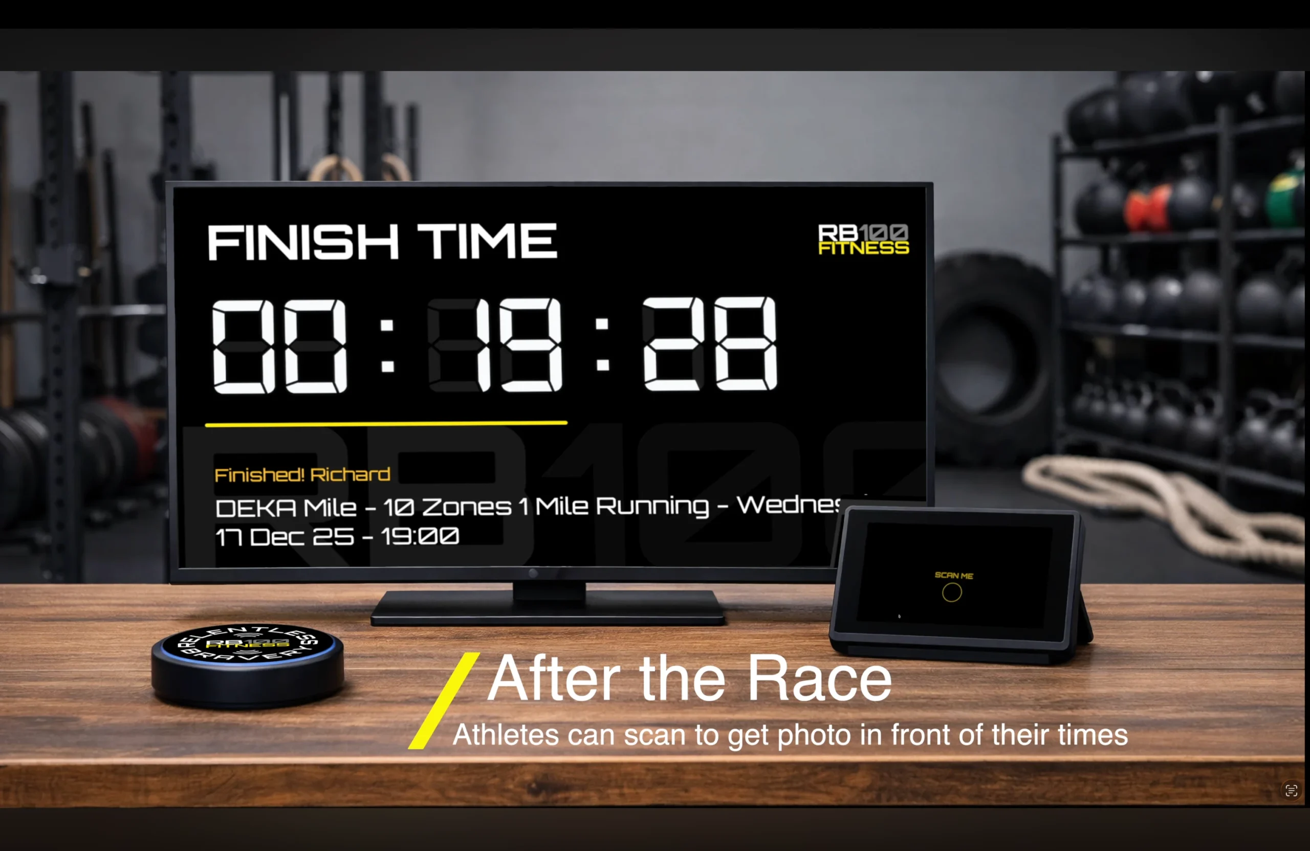 RB100 Timer for HYROX and other Fitness Racing Simulations