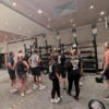 Photograph of the 12-counter RB100 system installed at the W3Fit HYROX activation
