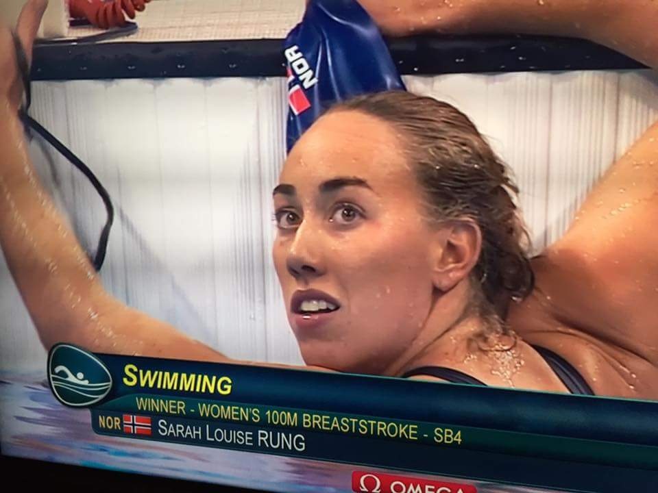 Dara Louise Rung fra Tasta vant gull i De paralympiske leker i Rio. FOTO: Skjermdump fra NRK
