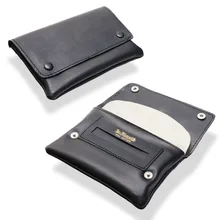 Dr Plumbs Press Stud Wallet Black Leather Rolling Tobacco Pouch P35532
