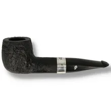 Peterson 160th Anniversary 1540 sandblasted straight billiard pipe with silver band and black vulcanite stem